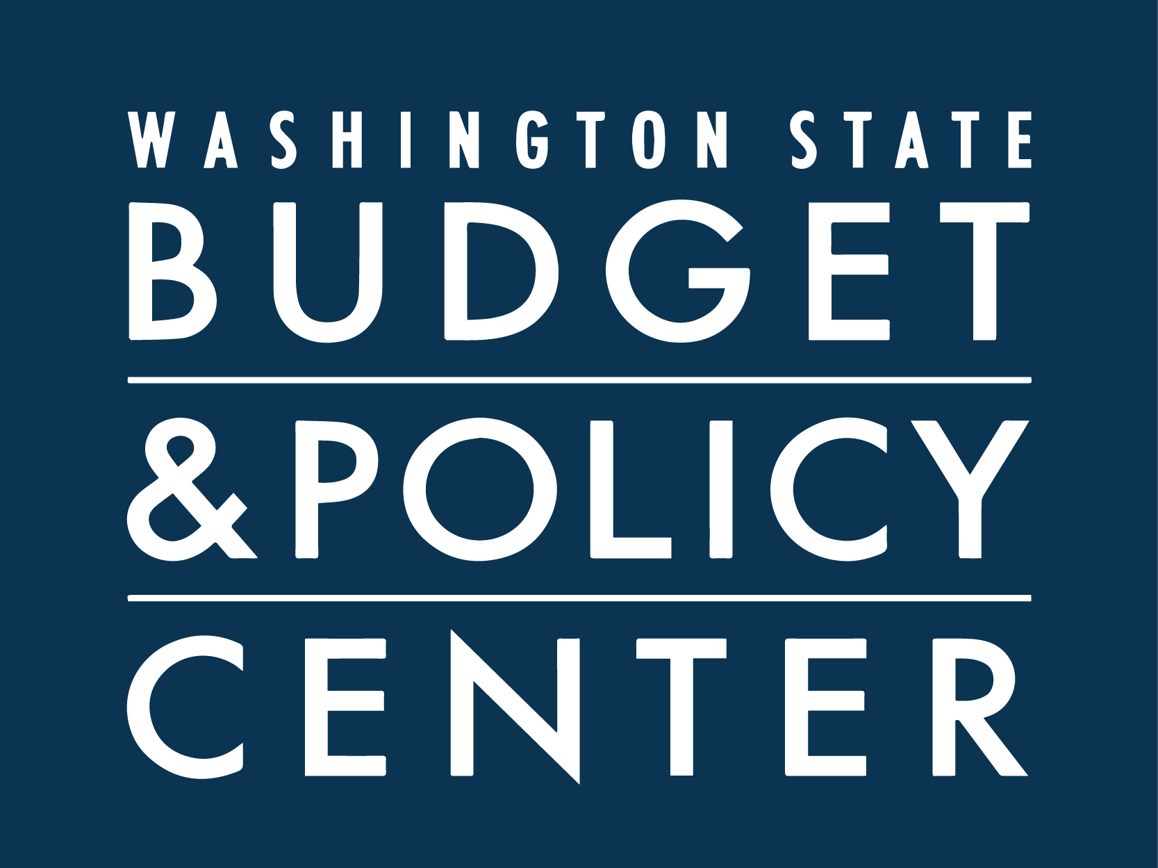Washington State Budget and Policy Center in white lettering over a dark blue background.